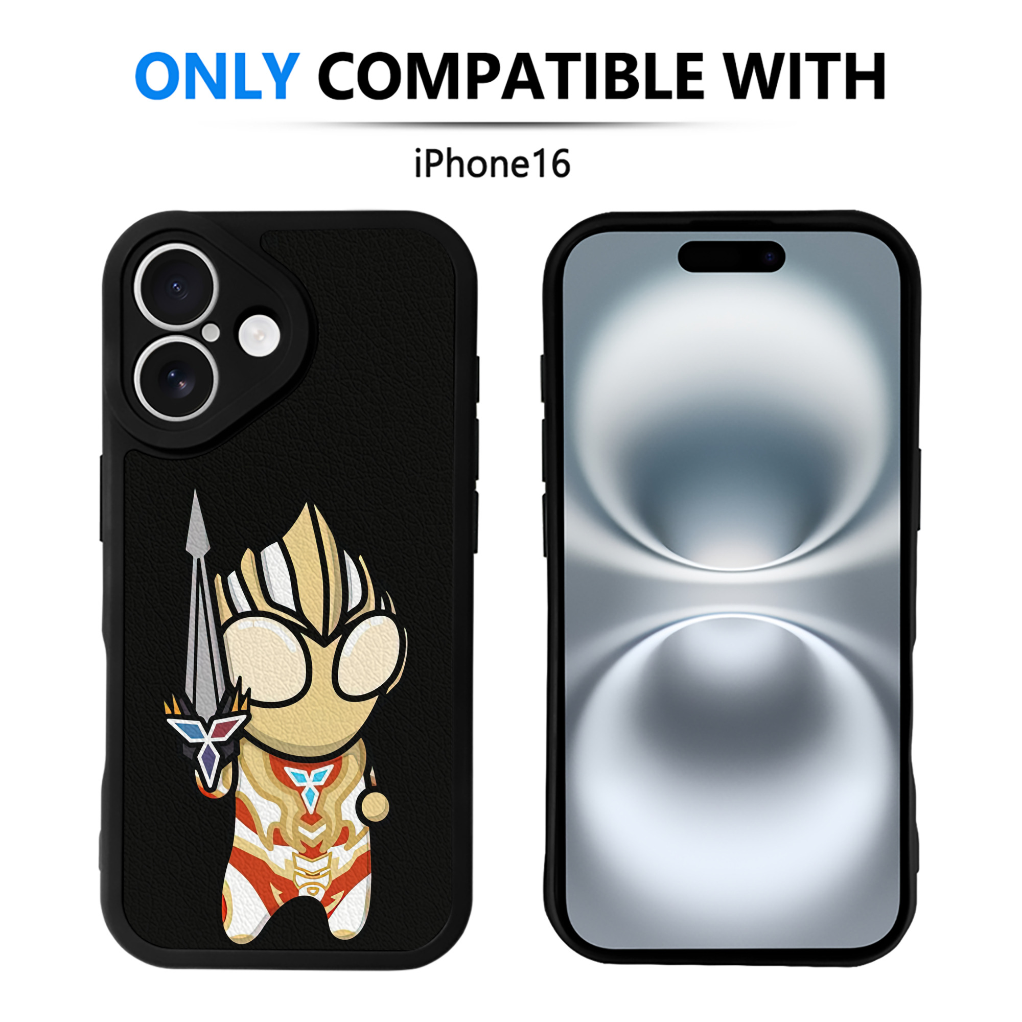 （画像用） ウルトラマン Ultraman 【iPhone 16シリーズ対応】シリコンスマホケース（レザー調） 材質：シリコン